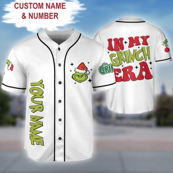 Custom Grinch Baseball Jersey - Add Your Name & Number - Perfect Holiday Gift!