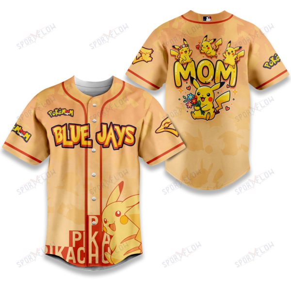 Toronto Blue Jays Pikachu Mom Art Baseball Jersey