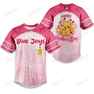 Toronto Blue Jays X Pikachu Motherâ€™S Day Pink Nebula Baseball Jersey
