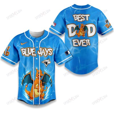 Toronto Blue Jays Pokã©Mon Best Dad Ever Baseball Jersey