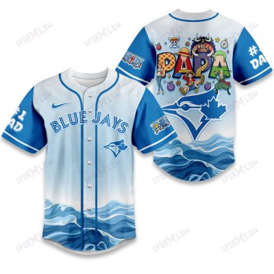 Toronto Blue Jays X One Piece Grand Line Papa Father'S Day Baseball Jersey
