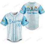 Atlanta Braves X Pokemon Dad Pastel Blue Baseball Jersey