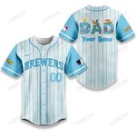 Milwaukee Brewers X Pokemon Dad Pastel Blue Baseball Jersey