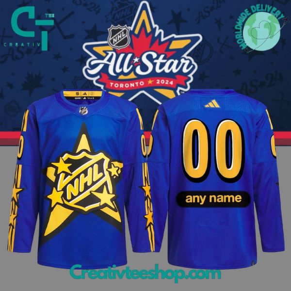 2024 Nhl All-Star Game Toronto X Drew House Blue Primegreen Custom Hockey Jersey