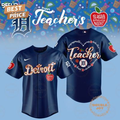 2025 Detroit Tigers Happy Teachers Appreciation Night Limited Edition Baseball Jersey - Blue