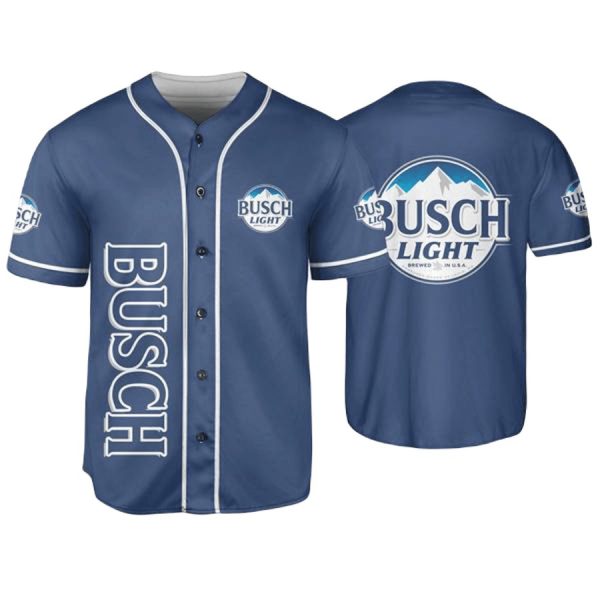Busch Light Baseball Jersey – Stylish Blue Fan Apparel For Beer Lovers