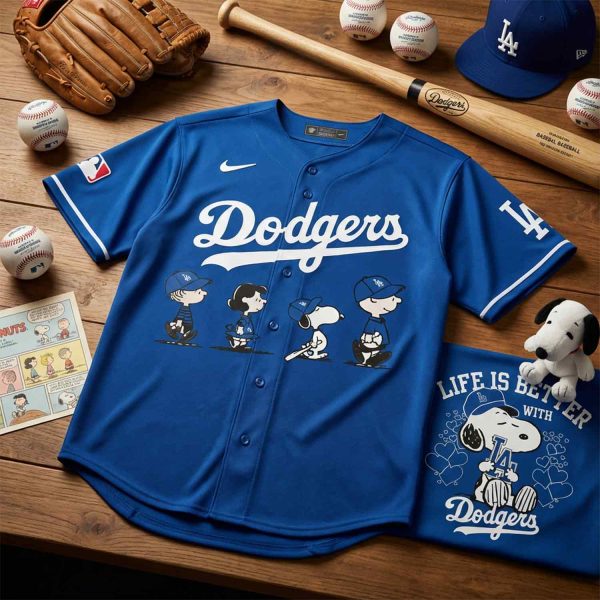 Blue Dodgers Jersey With Peanuts Characters – Limited Edition Fan Gear