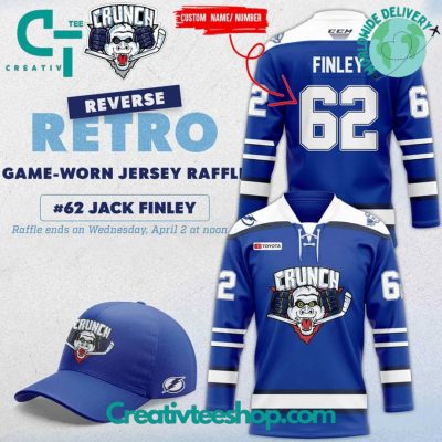 Syracuse Crunch Jack Finley Reverse Retro Special Blue Hockey Jersey