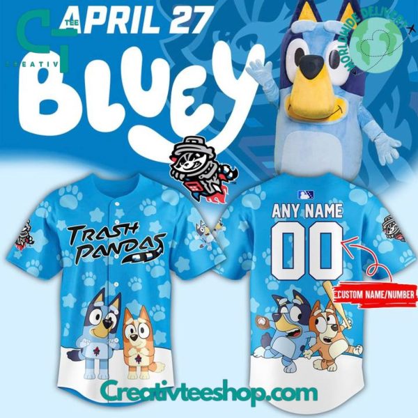 Rocket City Trash Pandas X Bluey Personalized Baseball Jersey