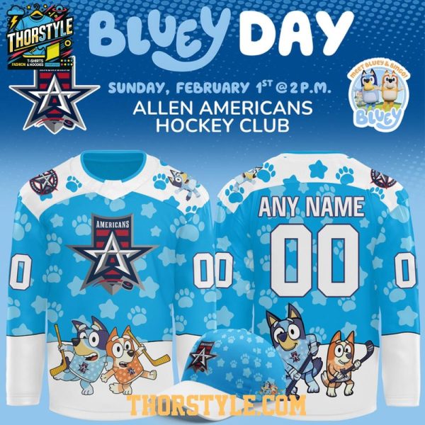 Allen Americans X Bluey Day 2026 Personalized Hockey Jersey