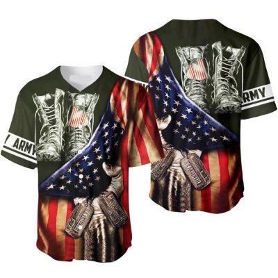 Patriotic Usa Army T-Shirt - American Flag & Dog Tags Design - Perfect Gift For Veterans