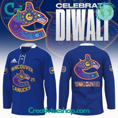 Vancouver Canucks Diwali Night 2024 Blue Hockey Jersey