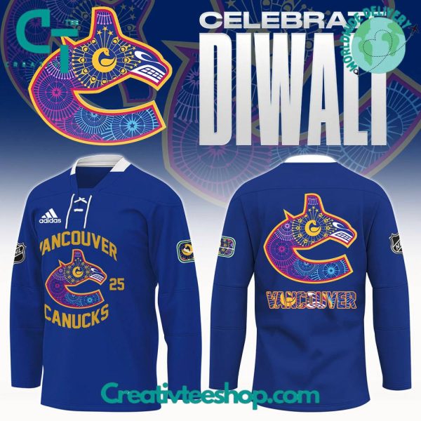 Vancouver Canucks Diwali Night 2024 Blue Hockey Jersey