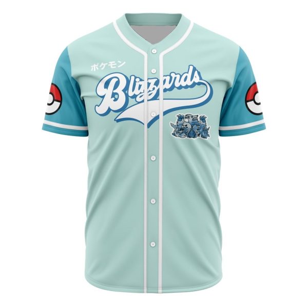 Stylish Pokémon Blizzards Baseball Jersey - Cool Blue Design For Fans