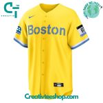 Boston Red Sox City Connect Gold/Light Blue Baseball Jersey