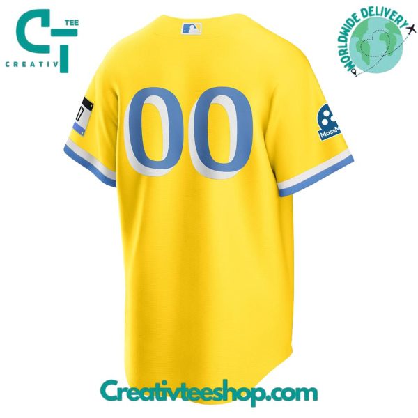 Boston Red Sox City Connect Gold/Light Blue Baseball Jersey
