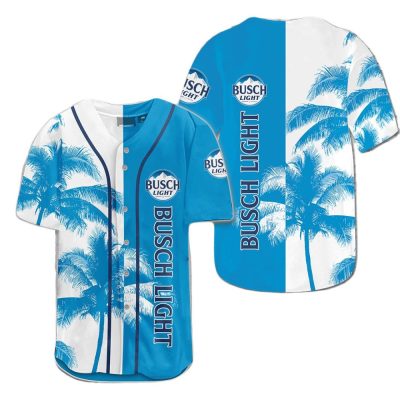 Busch Light Palm Tree Baseball Jersey – Cool Blue Summer Vibe