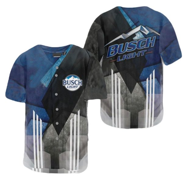 Busch Light Baseball Jersey - Stylish Blue & Black Design For Fans & Collectors