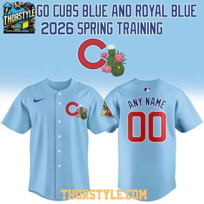 Chicago Cubs 2026 Spring Training Blue Personalized Baseball Jersey