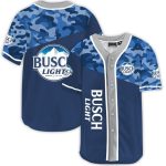 Busch Light Camo Baseball Jersey – Blue, Stylish & Comfortable Sportswear For Fans