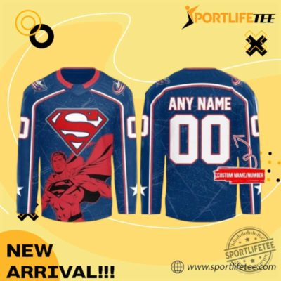 Columbus Blue Jackets 2025 Superman Hero Night Hockey Jersey