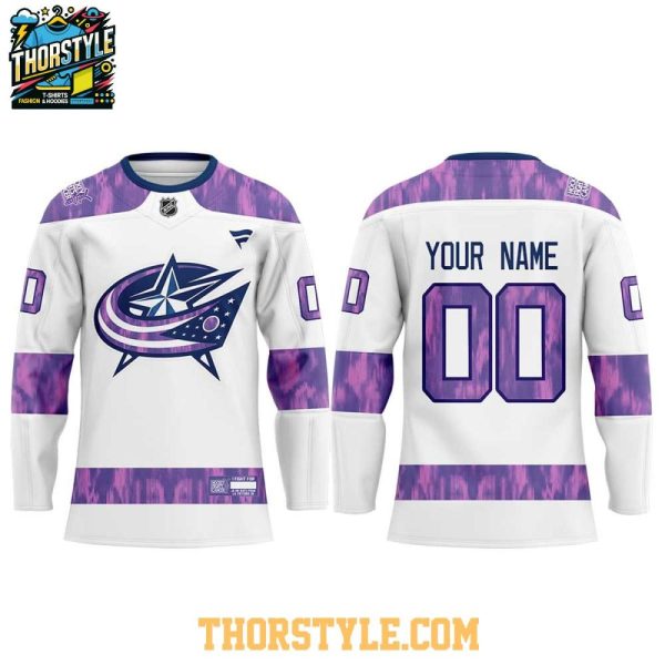 Columbus Blue Jackets Fights Cancer 2025 Personalized Hockey Jersey