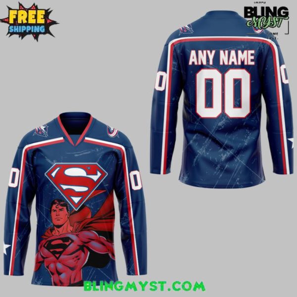 Columbus Blue Jackets Superman Night Special Hockey Jersey