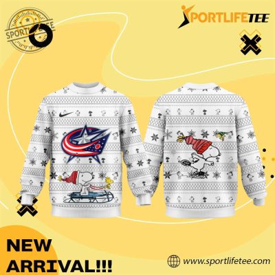 Columbus Blue Jackets X Snoopy Christmas Ugly Sweater