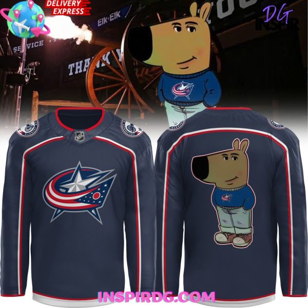 Columbus Blue Jackets X Chill Guy Navy Hockey Jersey