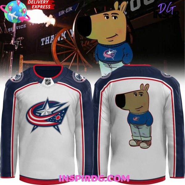 Columbus Blue Jackets X Chill Guy White Hockey Jersey