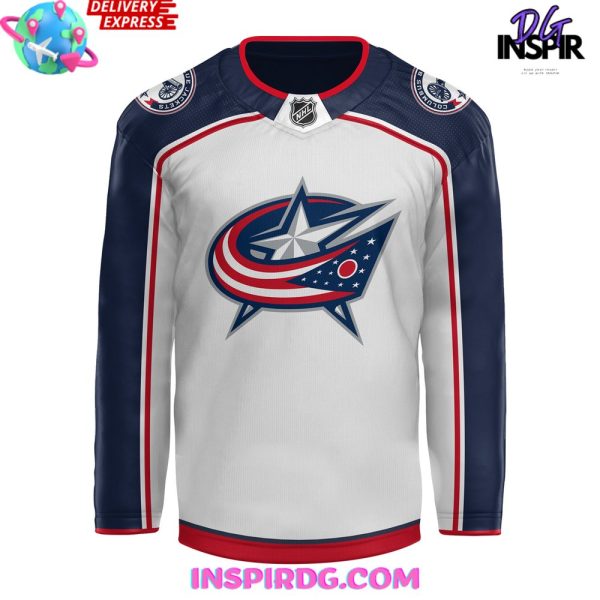 Columbus Blue Jackets X Chill Guy White Hockey Jersey