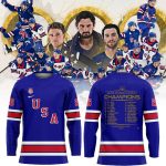 U.S. 2026 Olympic Milano Cortina Men’S Team Championship Hockey Jersey Blue