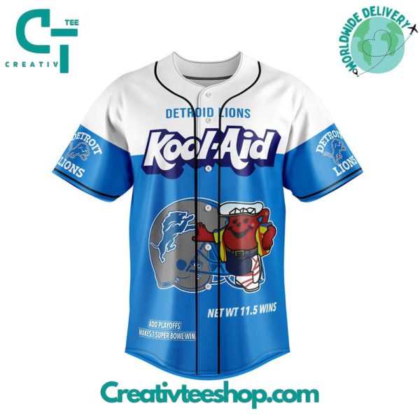 Detroit Lions Kool Aid Honolulu Blue Baseball Jersey