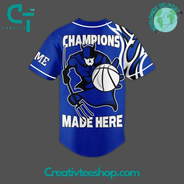 Duke Blue Devils Ncaa Basketball Champions Made Here Baseball Jersey