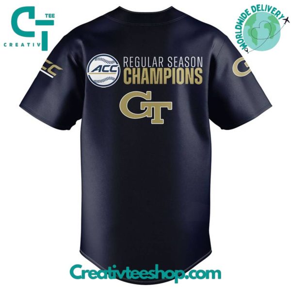 Georgia Tech Yellow Jackets 2025 Acc Baseball Regular Season Champions Baseball Jersey