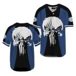 Skull Design Baseball Jersey - Cool Blue & Black - Unisex - Perfect For Fans & Casual Wear!