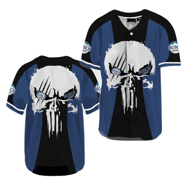 Skull Design Baseball Jersey - Cool Blue & Black - Unisex - Perfect For Fans & Casual Wear!
