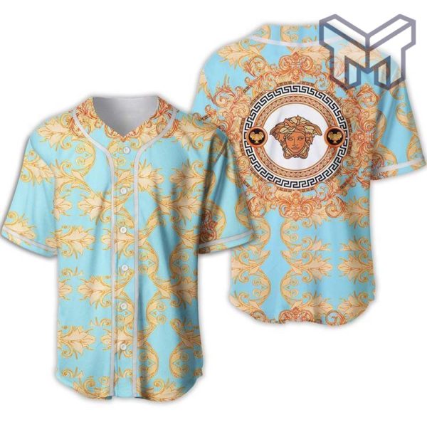 Gianni Versace Blue Baseball Jersey Shirt Luxury Clothing Clothes Sport For Men Women Hot