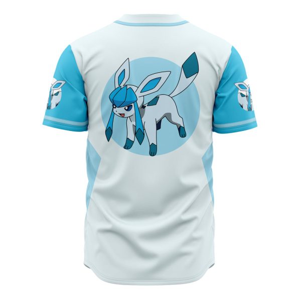 Glaceon Pokémon Baseball Jersey - Cool Blue & White Design For Fans