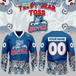 Hartford Wolf Pack Teddy Bear Toss Blue Personalized Hockey Jersey