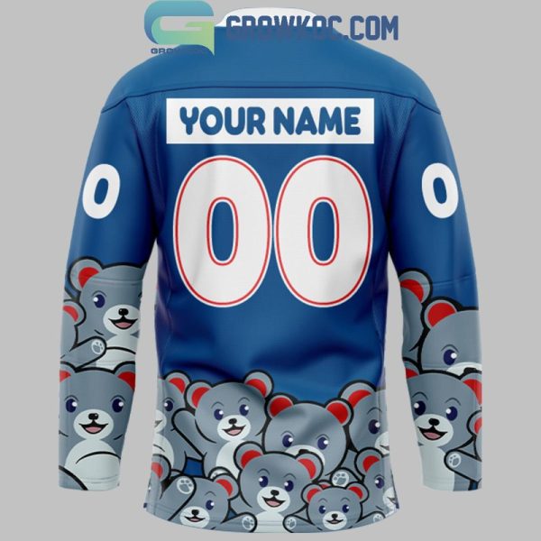Hartford Wolf Pack Teddy Bear Toss Blue Personalized Hockey Jersey