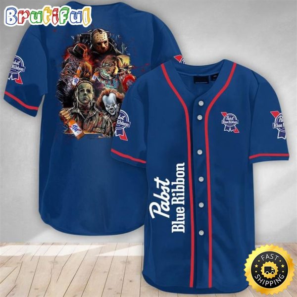 Horror Characters Pabst Blue Ribbon Baseball Jersey