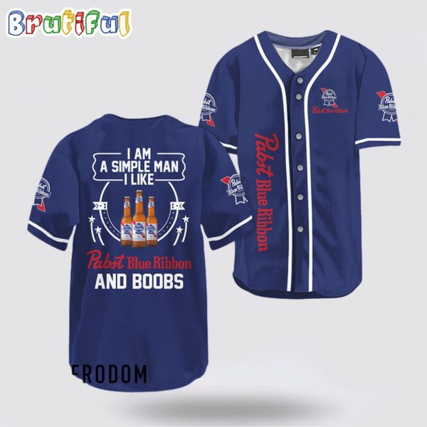 I Like Pabst Blue Ribbon And Boobs Baseball Jersey