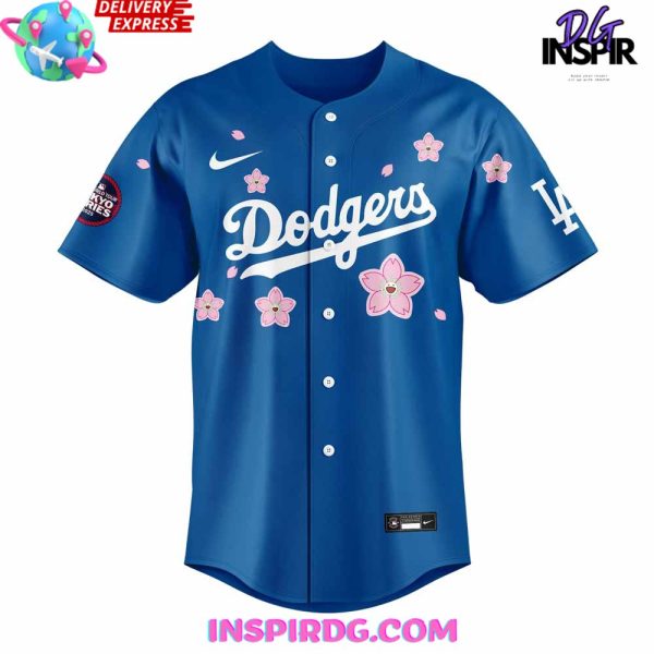 Los Angeles Dodgers Mlb World Tour Tokyo Series 2025 Blue Baseball Jersey