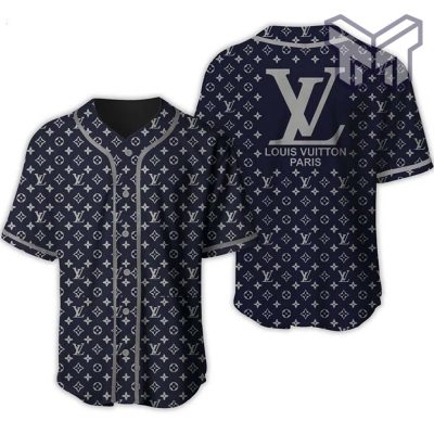 Louis Vuitton Blue Baseball Jersey Shirt Lv Luxury Clothing Clothes Sport For Men Women Hot  Type02