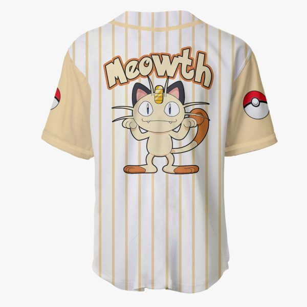 Meowth Baseball Jersey T-Shirt - Cute Anime Design For Fans & Collectors