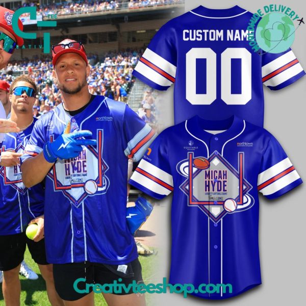 Micah Hyde Charity Softball 2024 Blue Baseball Jersey