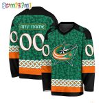 Nhl Columbus Blue Jackets Jersey Special St.Patrick'S Day Design Hockey Jersey