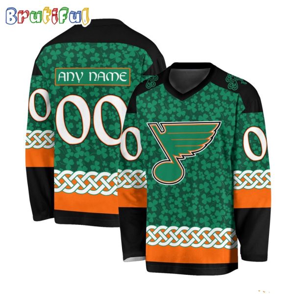 Nhl St. Louis Blues Jersey Special St.Patrick'S Day Design Hockey Jersey