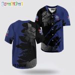 Pabst Blue Ribbon Metal Crack Pattern Baseball Jersey